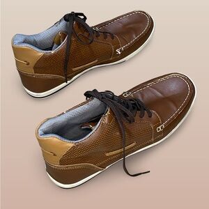 Aldo Brown Leather Casual Low Top Lace-Up Sneakers Shoes Men's Size 8